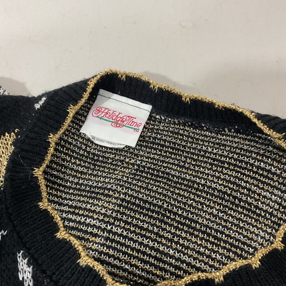 Vintage Holiday Time Ornament Acrylic Sweater Made in U.S.A Size Medium - Picture 5 of 9